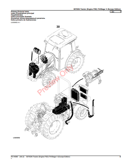 JOHN DEERE 5075GN TRACTOR (ENGINE F5D) IT4/STAGE V (EUROPE EDITION) PC14080 - PARTS CATALOG MANUAL