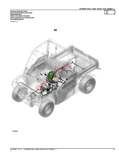 JOHN DEERE XUV865E GATOR UTILITY VEHICLE PC16095 - PARTS CATALOG MANUAL