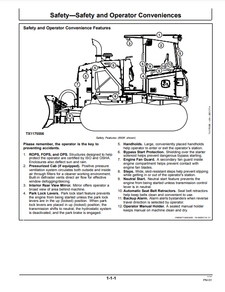 OPERATOR MANUAL - JOHN DEERE 550K,650K (K SERIES) Construction Crawler Dozer OMT356886X19