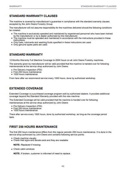 F075007 - JOHN DEERE 810E T3 (E SERIES) Forestry Forwarders  OPERATOR MANUAL