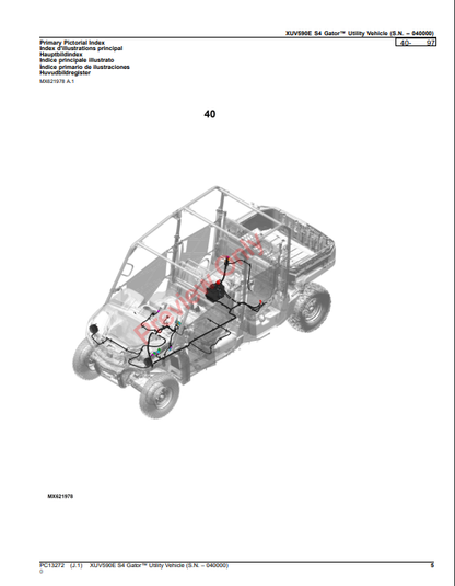 JOHN DEERE XUV590E S4 GATOR UTILITY VEHICLE PC13272 - PARTS CATALOG MANUAL