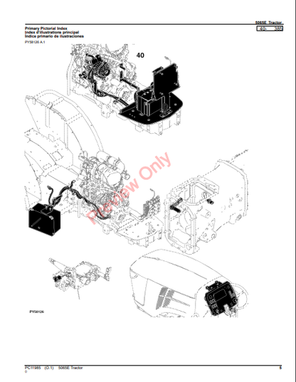 JOHN DEERE 5065E TRACTOR PC11985 - PARTS CATALOG MANUAL