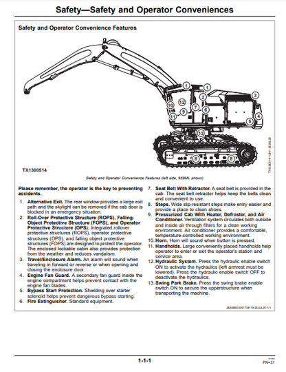 OPERATOR MANUAL - JOHN DEERE 953ML,959ML FORESTRY SHOVEL LOGGER OMT450210X019