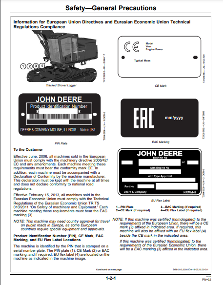 OPERATOR MANUAL - JOHN DEERE 953ML,959ML FORESTRY SHOVEL LOGGER OMT450210X019