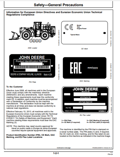 OPERATOR MANUAL - JOHN DEERE 944K Construction Loader OMT414139X19