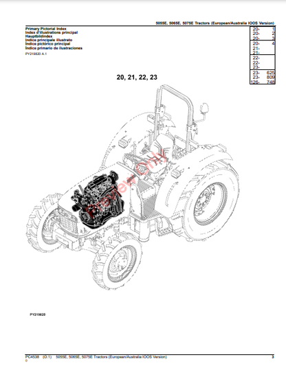 JOHN DEERE 5055E, 5065E AND 5075 TRACTORS (STAGE IIIA ENGINE) (EUROPE / AUSTRALIA IOOS VERSION) PC4538 - PARTS CATALOG MANUAL