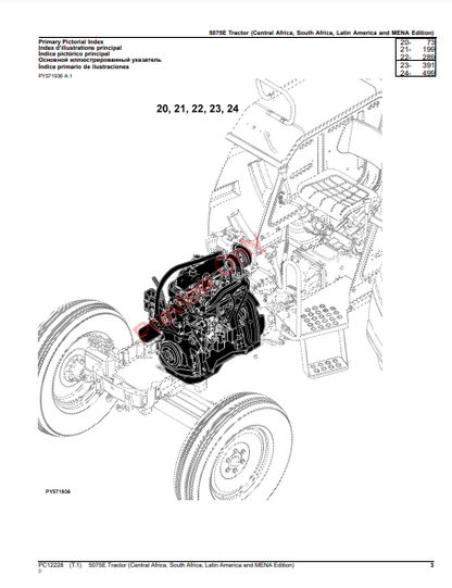 JOHN DEERE 5075E TRACTOR (STAGE II ENGINE) (CENTRAL AFRICA, SOUTH AFRICA, LATIN AMERICA AND MENA EDITION) PC12228 - PARTS CATALOG MANUAL