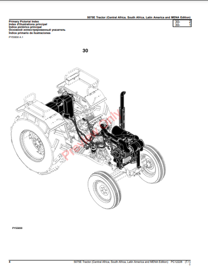 JOHN DEERE 5075E TRACTOR (STAGE II ENGINE) (CENTRAL AFRICA, SOUTH AFRICA, LATIN AMERICA AND MENA EDITION) PC12228 - PARTS CATALOG MANUAL