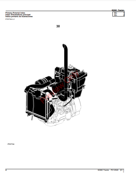 JOHN DEERE 5036C TRACTOR PC12540 - PARTS CATALOG MANUAL