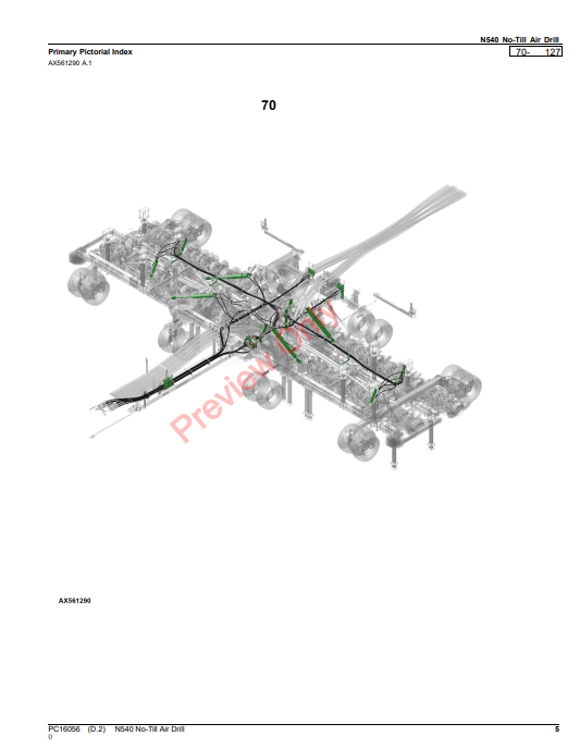 JOHN DEERE N540 NO-TILL AIR DRILL PC16056 - PARTS CATALOG MANUAL