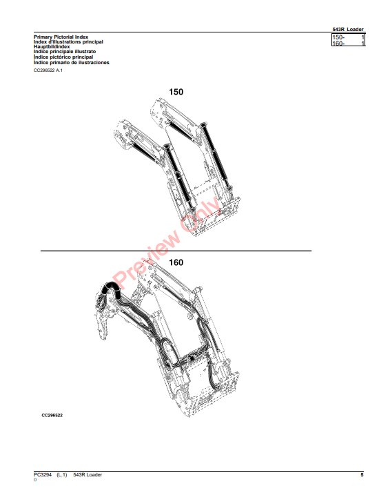 JOHN DEERE 543R LOADER PC3294 - PARTS CATALOG MANUAL