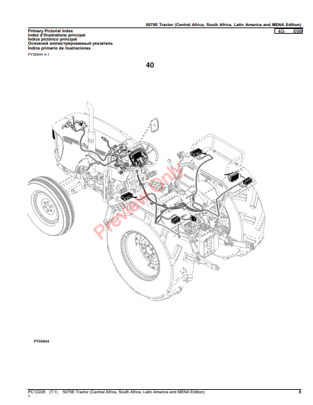 JOHN DEERE 5075E TRACTOR (STAGE II ENGINE) (CENTRAL AFRICA, SOUTH AFRICA, LATIN AMERICA AND MENA EDITION) PC12228 - PARTS CATALOG MANUAL