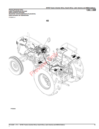 JOHN DEERE 5075E TRACTOR (STAGE II ENGINE) (CENTRAL AFRICA, SOUTH AFRICA, LATIN AMERICA AND MENA EDITION) PC12228 - PARTS CATALOG MANUAL