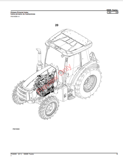 JOHN DEERE 5090E (FT4) TRACTOR (NORTH AMERICA EDITION) PC6209 - PARTS CATALOG MANUAL