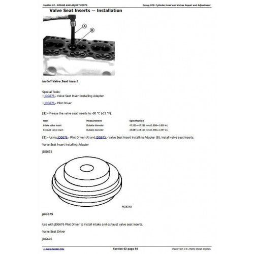 DIAGNOSTIC & REPAIRTECHNICAL MANUAL - JOHN DEERE POWERTECH 2.9L 3029 METRIC DIESEL ENGINE CTM124619 