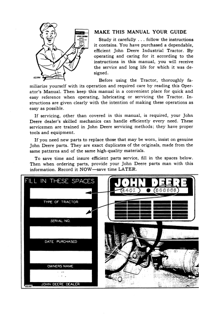 JOHN DEERE 440I (SERIES) Construction Tractors OPERATOR MANUAL - OMT55458_