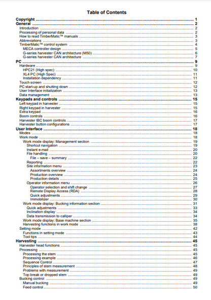 OPERATOR MANUAL - JOHN DEERE 1270G 6W,1270G 8W,1470G,1070G,1170G,TIMBERMATIC H-09 (G SERIES) FORESTRY MEASURING AND CONTROL SYSTEM F692308