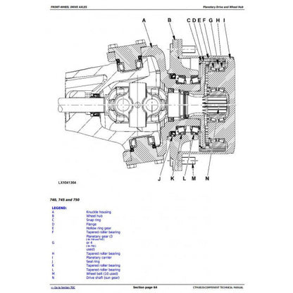 TECHNICAL MANUAL -  JOHN DEERE 725, 730, 733, 735, 740, 745, 750, 755 AND 755HD FRONT DRIVE AXLES CTM4820 