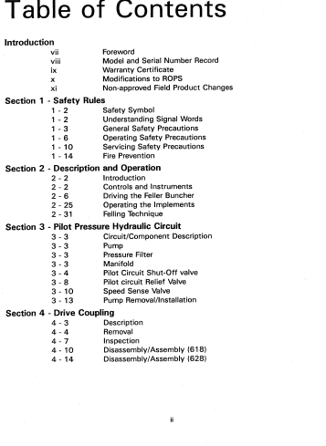 8273534 - JOHN DEERE TIMBERJACK 618, 628 (618 SERIES, 628 SERIES) FORESTRY Tracked Feller Bunchers OPERATOR MANUAL