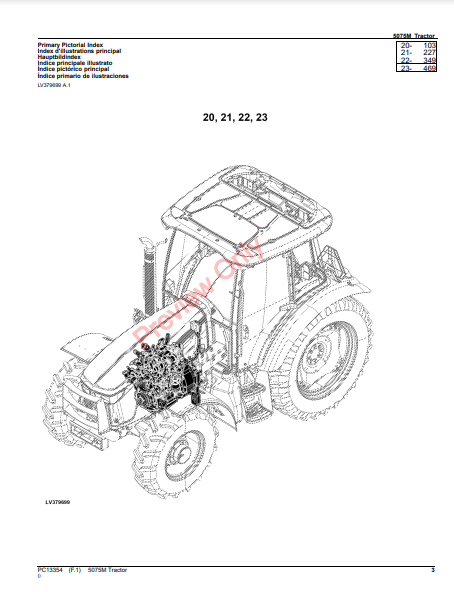 JOHN DEERE 5075M TRACTOR PC13354 - PARTS CATALOG MANUAL