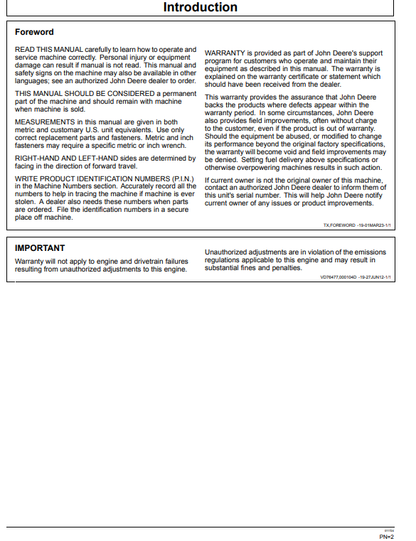 OPERATOR MANUAL - JOHN DEERE 870GLC Construction Excavators - OMT293267_34