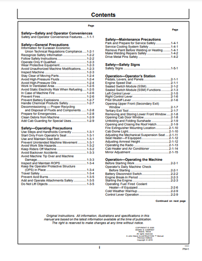 OPERATOR MANUAL - JOHN DEERE E330LC, E360, E360LC (E SERIES) Construction Excavator OMT347511X19