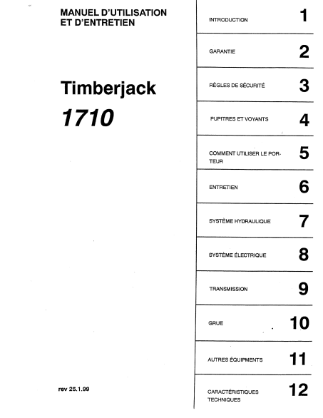 F057895 - JOHN DEERE 1710 (A SERIES) Forestry Forwarder OPERATOR MANUAL