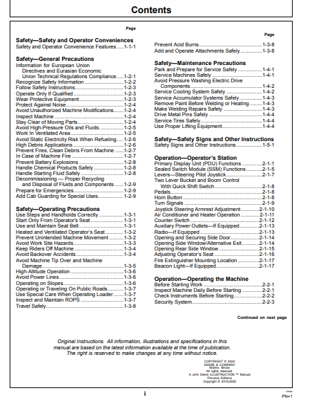 OPERATOR MANUAL - JOHN DEERE 944 X Construction Loader OMT474671X019