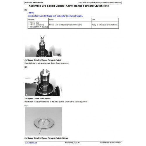 SERVICE REPAIR TECHNICAL MANUAL - JOHN DEERE 744H 4WD LOADER AND 744H MH MATERIAL HANDLER TM1603