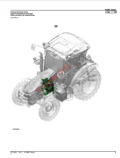 JOHN DEERE 5100M TRACTOR PC13351 - PARTS CATALOG MANUAL