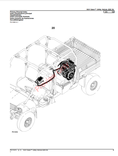 JOHN DEERE XUV GATOR UTILITY VEHICLE 825I S4 PC11573 - PARTS CATALOG MANUAL