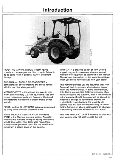 JOHN DEERE 892ELC (E SERIES) Construction Tractors OPERATOR MANUAL - OMT161068