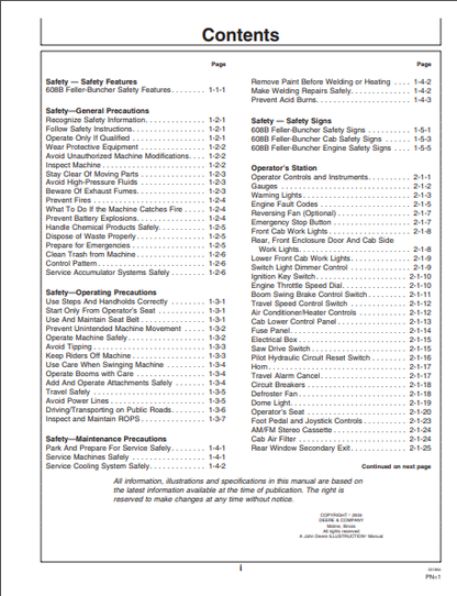 OMF387514 - JOHN DEERE 608B (608 SERIES) Forestry Tracked Feller Bunchers OPERATOR MANUAL