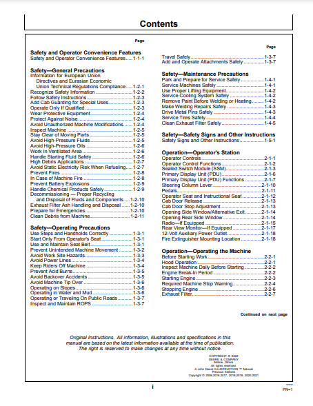 OPERATOR MANUAL - JOHN DEERE 260E,310E (0) Construction Articulated Dump Truck OMT329817X19