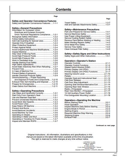 OPERATOR MANUAL - JOHN DEERE 260E,310E (0) Construction Articulated Dump Truck OMT329817X19