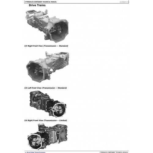 COMPONENT TECHNICAL MANUAL - JOHN DEERE PUNE WORKS / 9X3 SYNCSHUTTLE TRANSMISSION CTM900419 