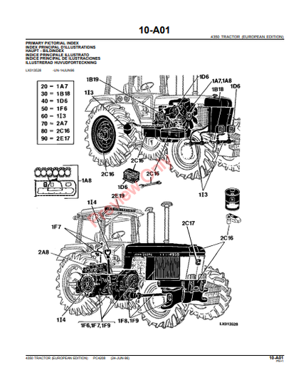 JOHN DEERE 4350 TRACTOR PC4208 - PARTS CATALOG MANUAL