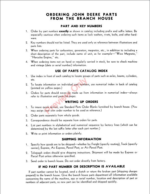 JOHN DEERE HEAVY SERIES DISK TILLERS PC116 - PARTS CATALOG MANUAL