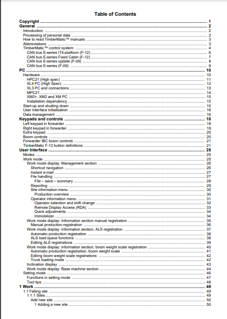 OPERATOR MANUAL - JOHN DEERE TIMBERMATIC F-09,1010E,1110E,1210E,1510E,1910E,810E (E SERIES) FORESTRY MEASURING AND CONTROL SYSTEM F074240