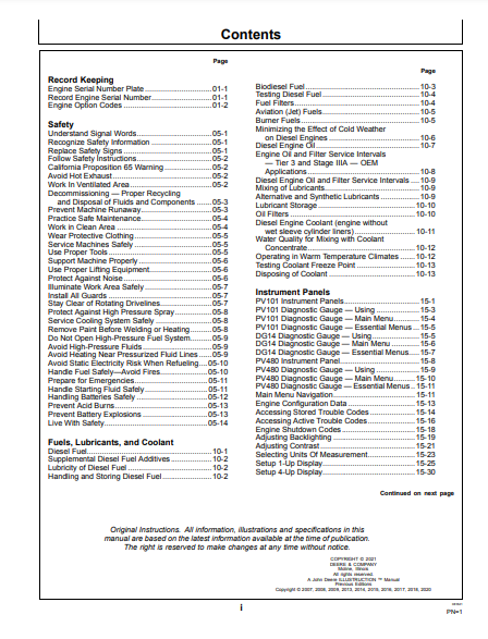 OPERATOR MANUAL - JOHN DEERE 2.4L,3.0L,4024HF285,4024HF295,5030HF285 (POWERTECH™ E) Construction Engine OMRG37673