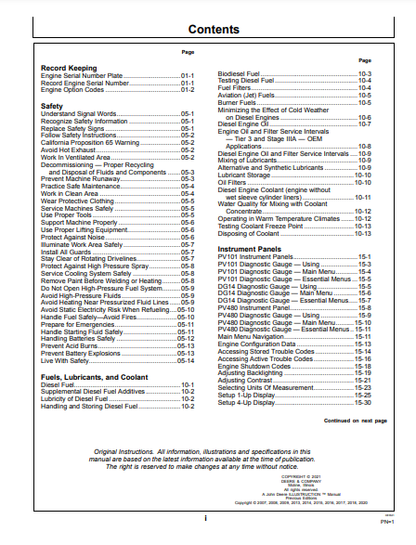 OPERATOR MANUAL - JOHN DEERE 2.4L,3.0L,4024HF285,4024HF295,5030HF285 (POWERTECH™ E) Construction Engine OMRG37673