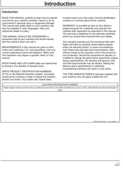 JOHN DEERE B35C, B40C (C SERIES) Construction Articulated Dump Trucks OPERATOR MANUAL - OMT167176_