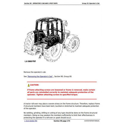 SERVICE REPAIR TECHNICAL MANUAL - JOHN DEERE TRACTORS 6510,(SE) TM4559 