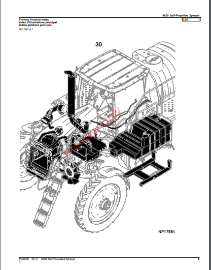 JOHN DEERE 4830 SELF-PROPELLED SPRAYER PC9648 - PARTS CATALOG MANUAL