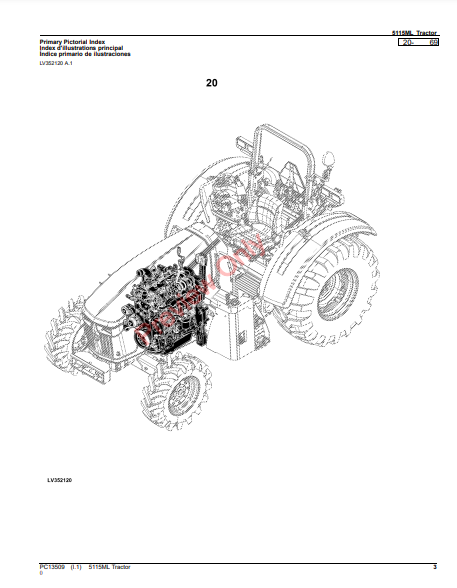 JOHN DEERE 5115ML TRACTOR PC13509 - PARTS CATALOG MANUAL