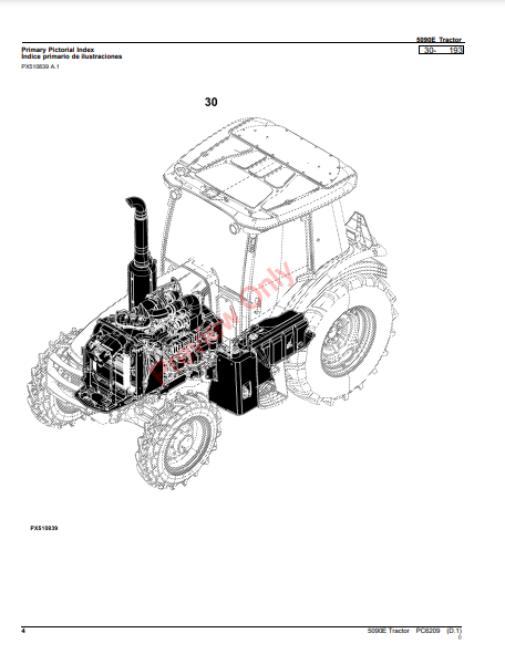 JOHN DEERE 5090E (FT4) TRACTOR (NORTH AMERICA EDITION) PC6209 - PARTS CATALOG MANUAL