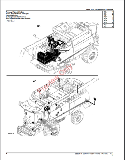 JOHN DEERE S685 STS SELF-PROPELLED COMBINE PC11902 - PARTS CATALOG MANUAL