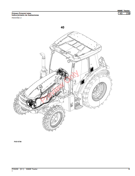 JOHN DEERE 5090E (FT4) TRACTOR (NORTH AMERICA EDITION) PC6209 - PARTS CATALOG MANUAL