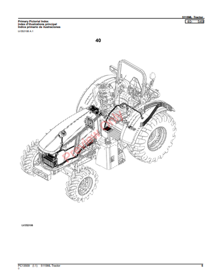 JOHN DEERE 5115ML TRACTOR PC13509 - PARTS CATALOG MANUAL