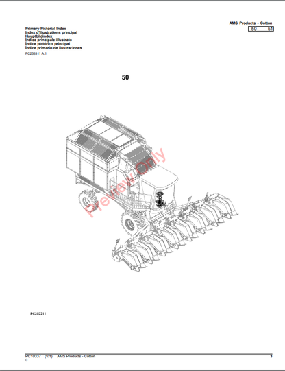 JOHN DEERE AMS PRODUCTS-COTTON PC10337 - PARTS CATALOG MANUAL